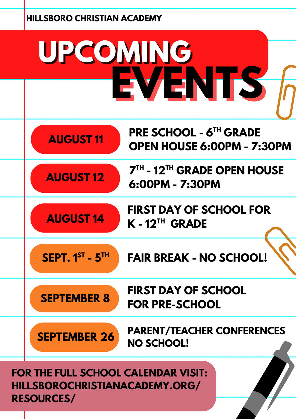 Upcoming Events!